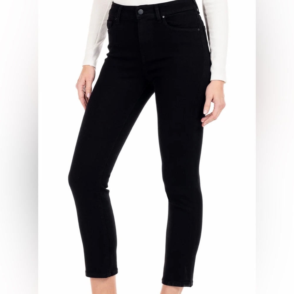 NWT Fidelity Cher High Rise Slim Straight Black Noir Jeans